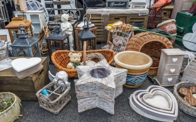 Odds and ends on a flea market stall